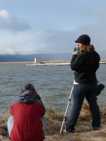 Stacy and Sarah observing Dutchy Lake tern colony